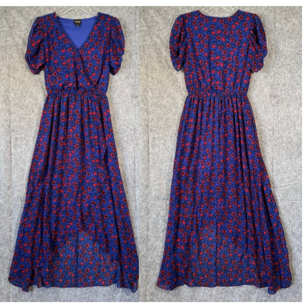Disney‎ Snow White Seven Dwarfs Maxi Wrap Dress Womens Small Cottagecore Fairy